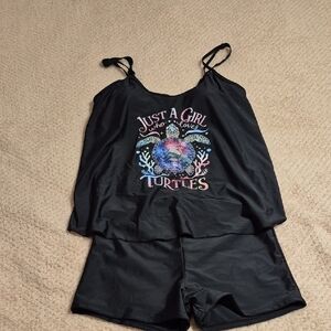 Source NWOT Unknown Black Swim Suit Two Piece with Elegant Design